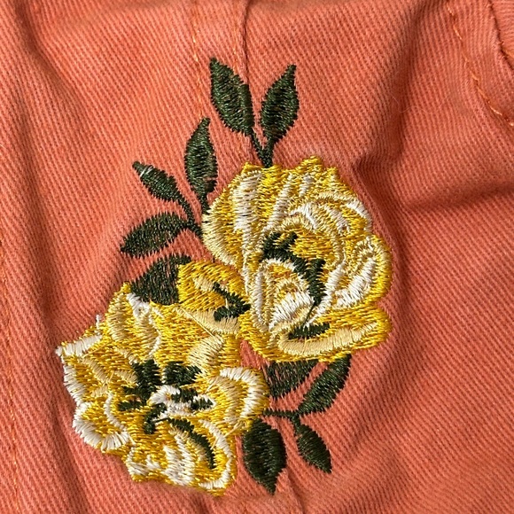 Little Lass Embroidered Denim Jean Jacket 3T Ruffles Yellow Flowers Snap Front - Picture 3 of 5